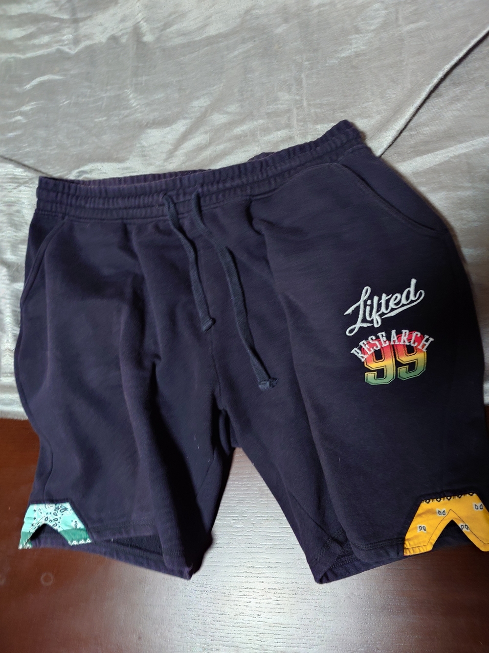 LRG Lifted Research 99 Black Men's Casual Drawstring Sweats Shorts